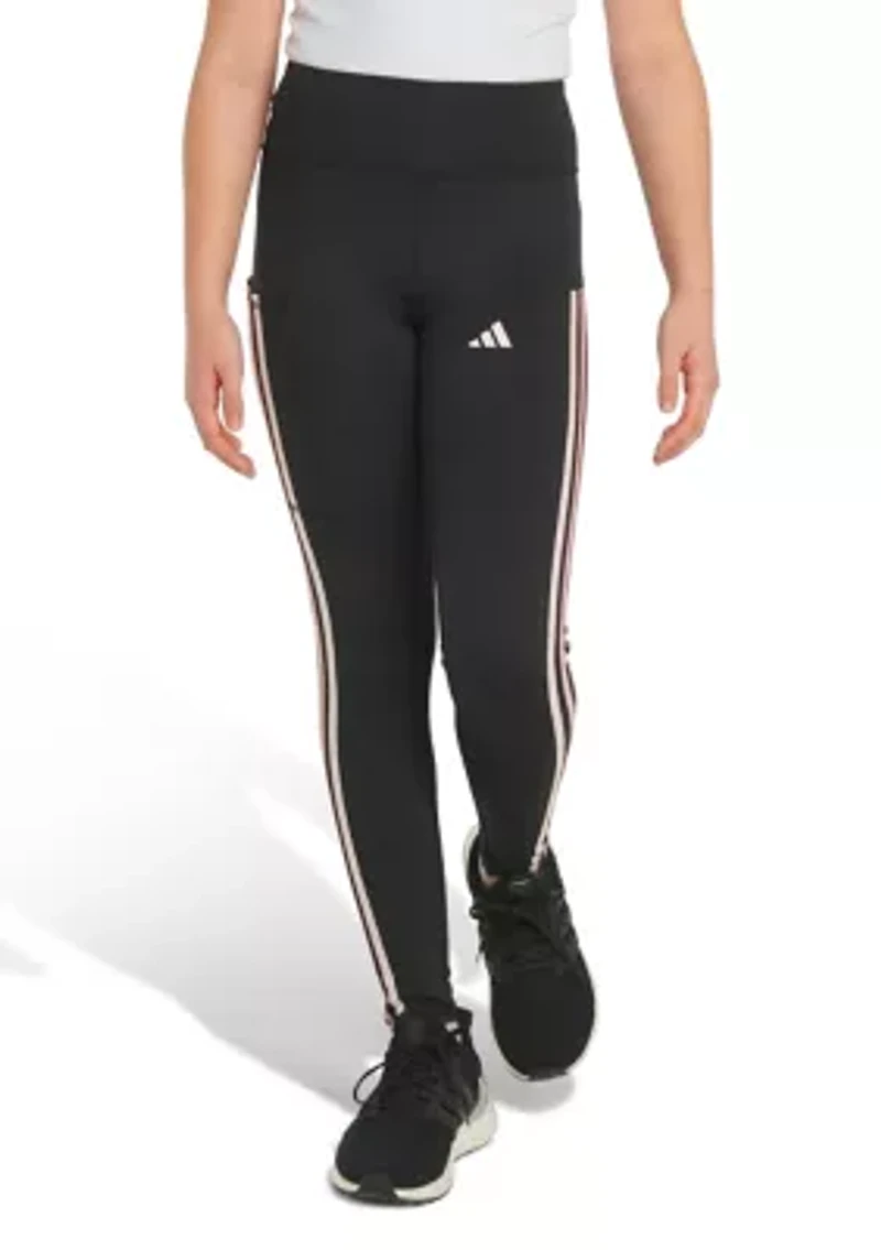 Girls 7-16 AEROREADY® Three Stripe Cellphone Pocket Leggings