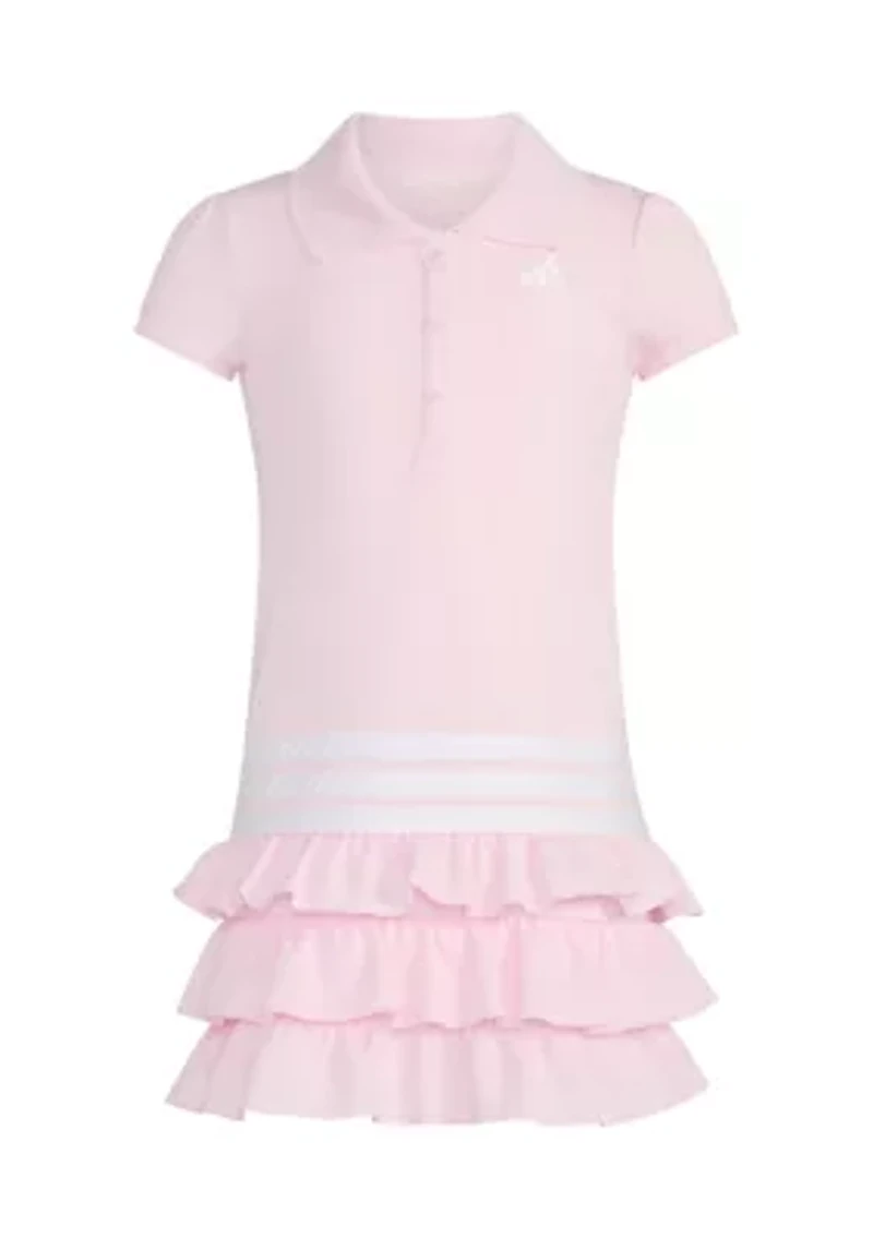 Girls 4-6x Short Sleeve Ruffle Polo Dress