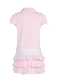 Girls 4-6x Short Sleeve Ruffle Polo Dress