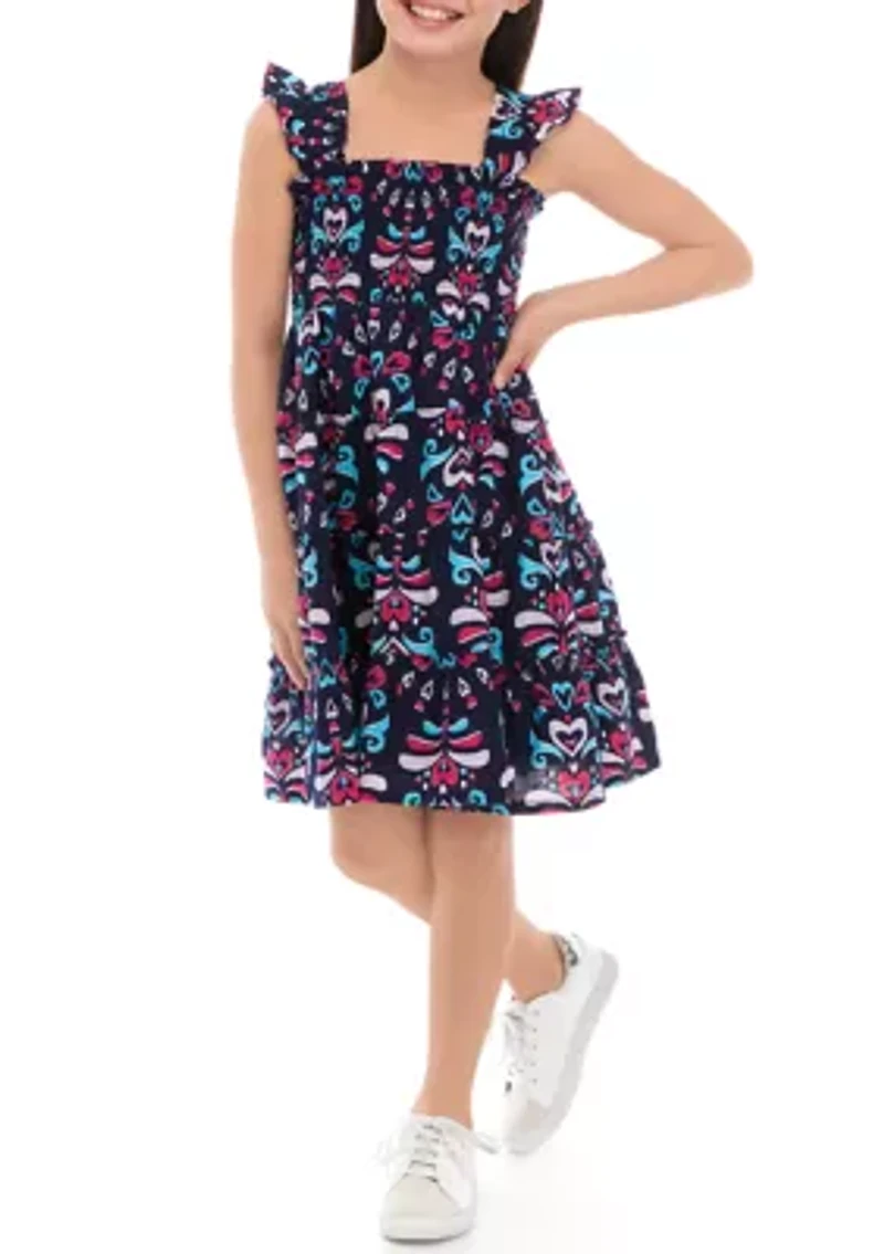 Girls 7-16 Smocked Tiered Dress