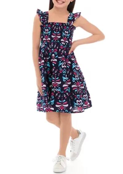Girls 7-16 Smocked Tiered Dress
