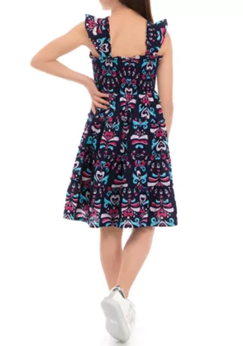 Girls 7-16 Smocked Tiered Dress