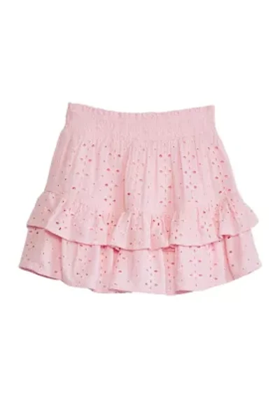 Girls 7-16 Eyelet Ruffle Skirt