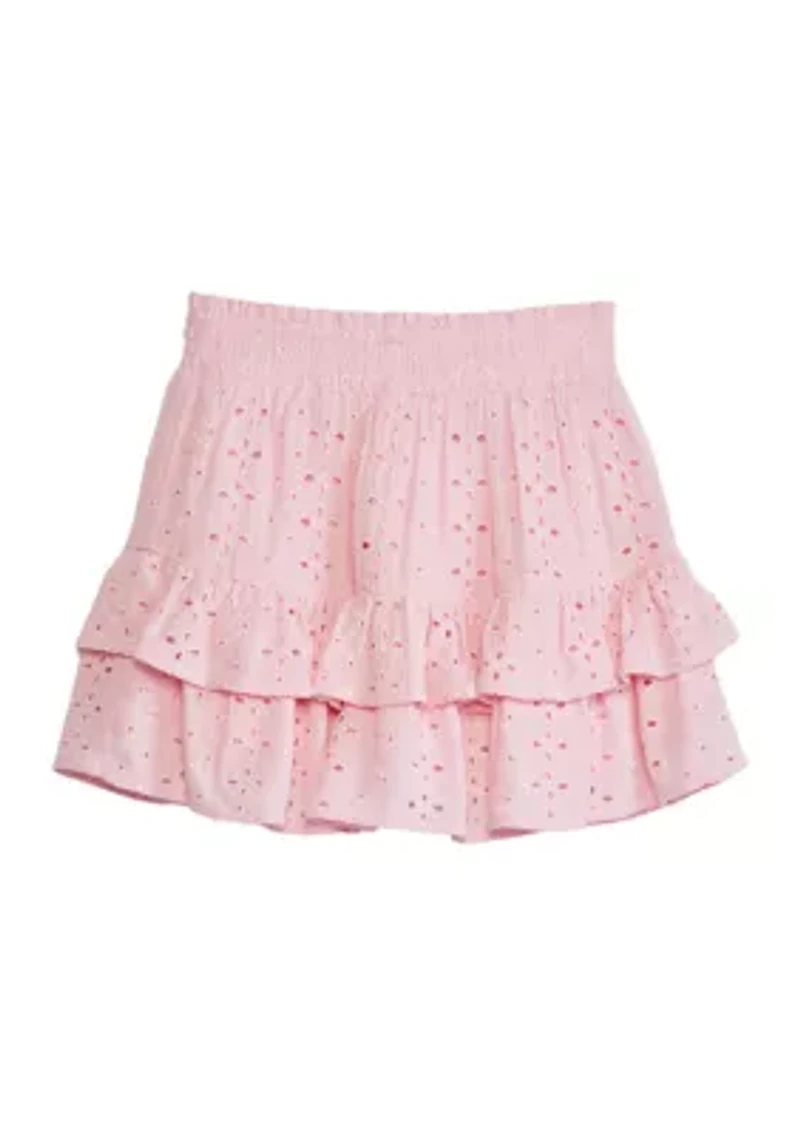 Girls 7-16 Eyelet Ruffle Skirt