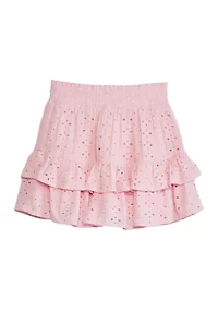 Girls 7-16 Eyelet Ruffle Skirt