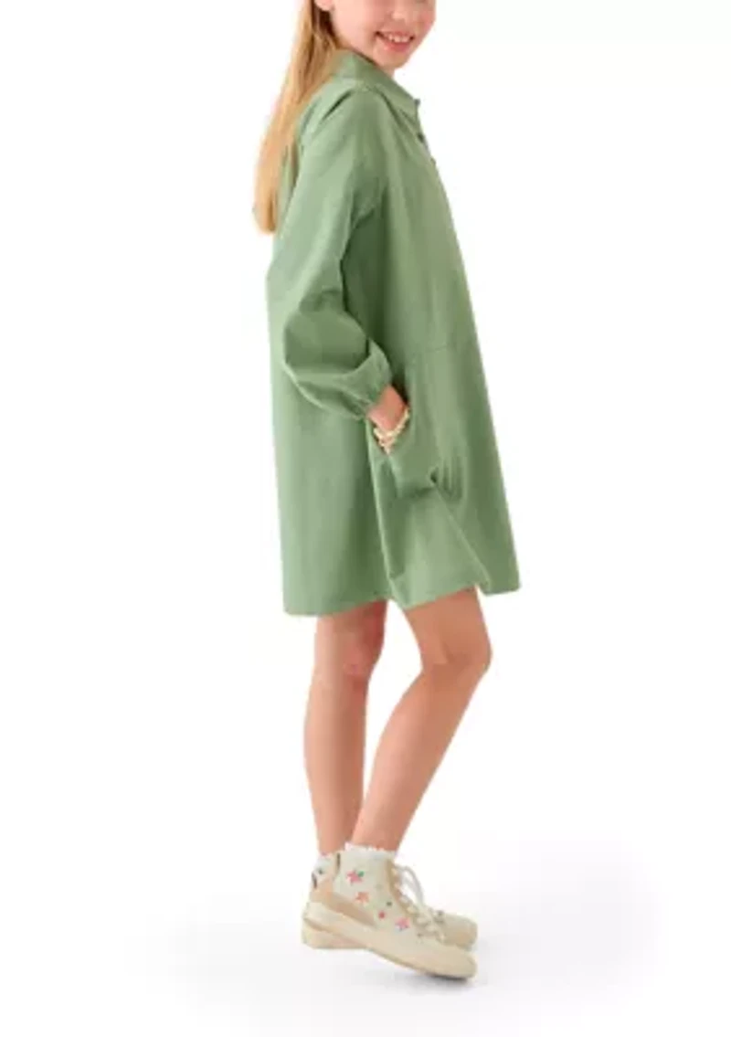 Girls 7-16 Long Sleeve Utility Dress