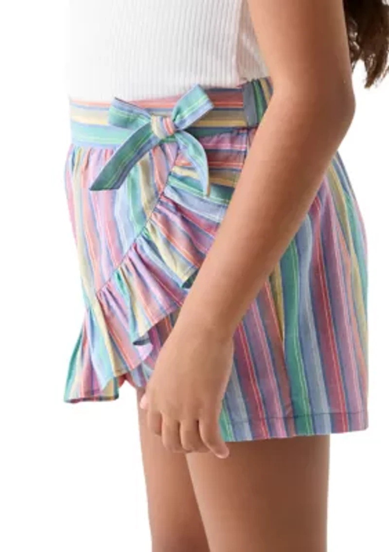 Girls 7-16 Wrap Ruffle Printed Skort