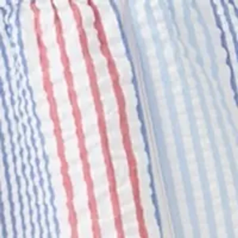 Girls 7-16 Split Neck Ruffle Stripe Dress
