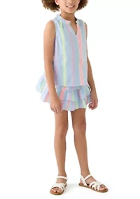 Girls 7-16 Woven Ruffle Skirt