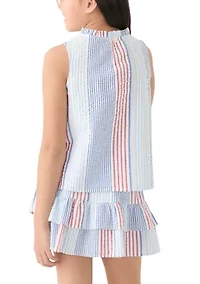 Girls 7-16 Stripe Ruffle Top