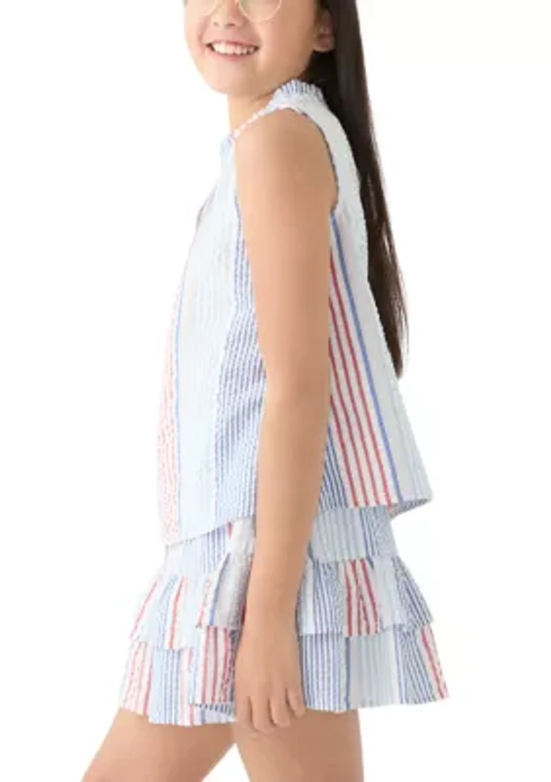 Girls 7-16 Stripe Ruffle Top