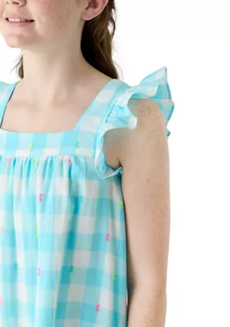 Girls 7-16 Square Neck Flutter Dress