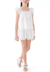 Girls 7-16 Square Neck Top