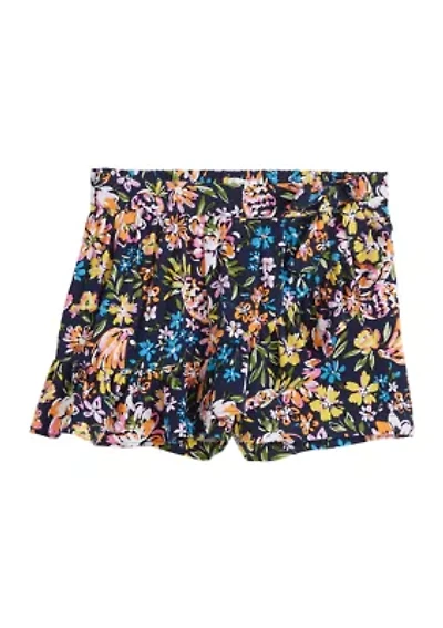 Girls 4-6x Printed Wrap Ruffle Skort