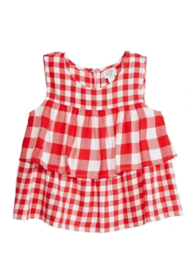 Girls 4-6x Layered Woven Yarn Dyed Tank Top