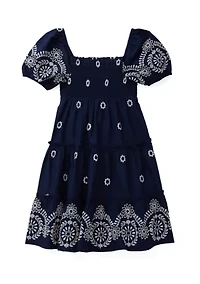 Girls 4-6x Broderie Smocked Dress