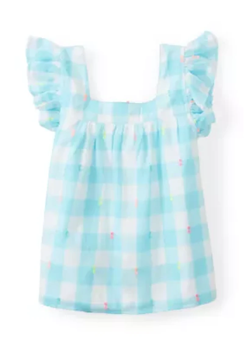 Girls 4-6x Square Neck Flutter Top