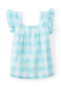 Girls 4-6x Square Neck Flutter Top