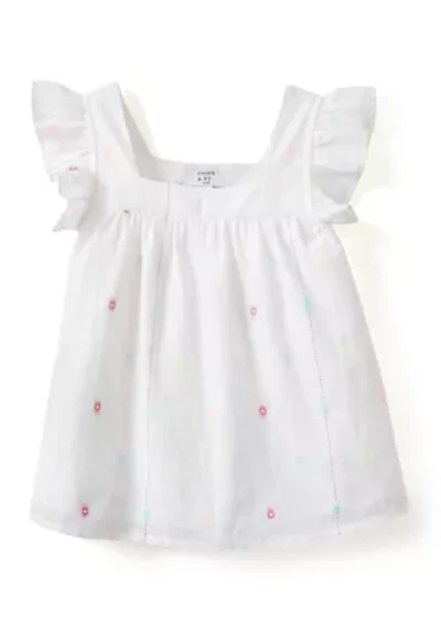 Girls 4-6 Square Neck Clipdot Top