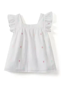 Girls 4-6 Square Neck Clipdot Top