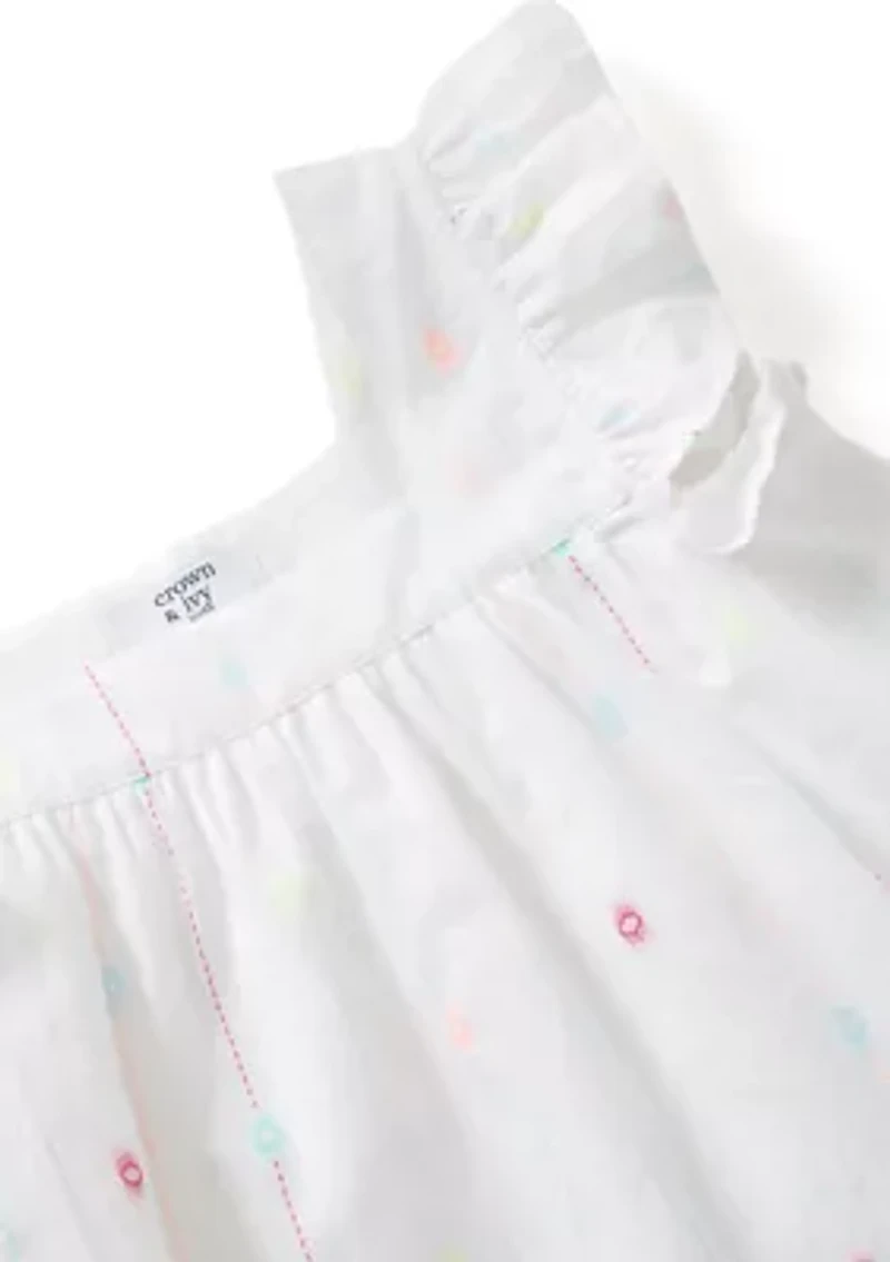 Girls 4-6 Square Neck Clipdot Top