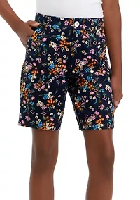 Girls 7-16 Printed Regulation Shorts