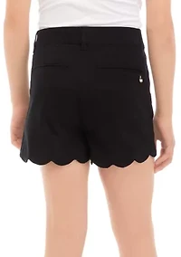 Girls 7-16 Scallop Shorts