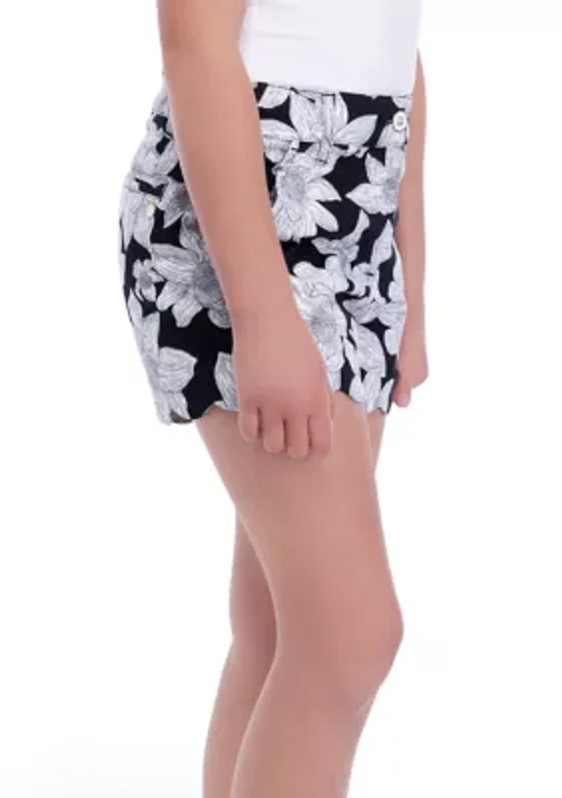 Girls 7-16 Printed Scallop Shorts