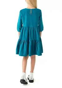 Girls 7-16 Corduroy 3/4 Sleeve Dress