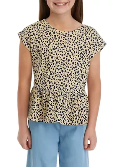 Girls 7-16 Printed Bow Back Top