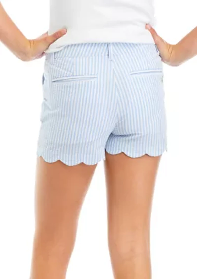 Girls 7-16 Scalloped Hem Shorts