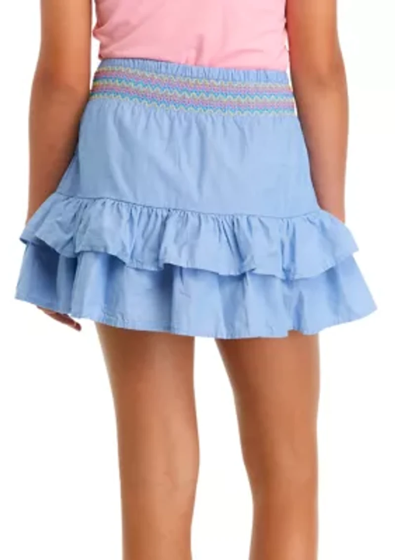 Girls 7-16 End on Woven Ruffle Skirt