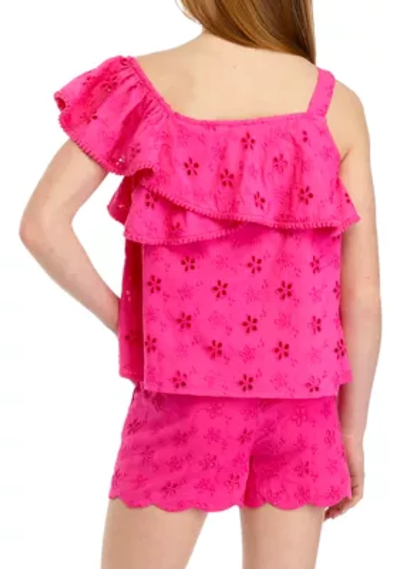 Girls 7-16 Eyelet One Shoulder Top