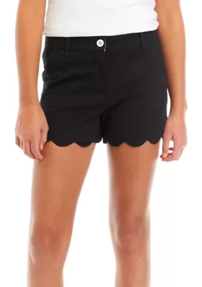 Girls 7-16 Scallop Twill Shorts