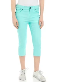 Girls 7-16 Solid Stretch Capri Pants