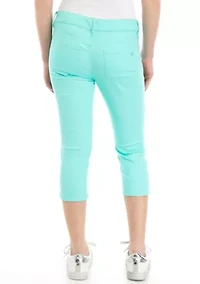 Girls 7-16 Solid Stretch Capri Pants