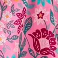 Girls 7-16 Long Sleeve Smocked Printed Dress