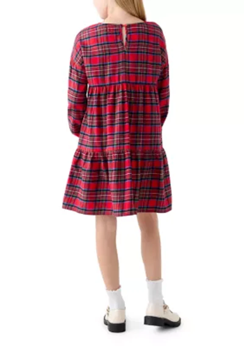 Girls 7-16 Plaid Tiered Dress