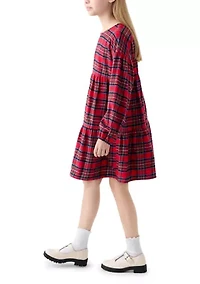 Girls 7-16 Plaid Tiered Dress