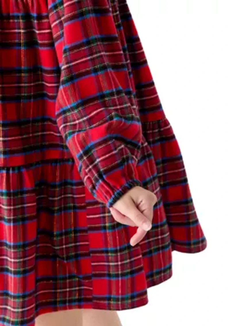 Girls 7-16 Plaid Tiered Dress