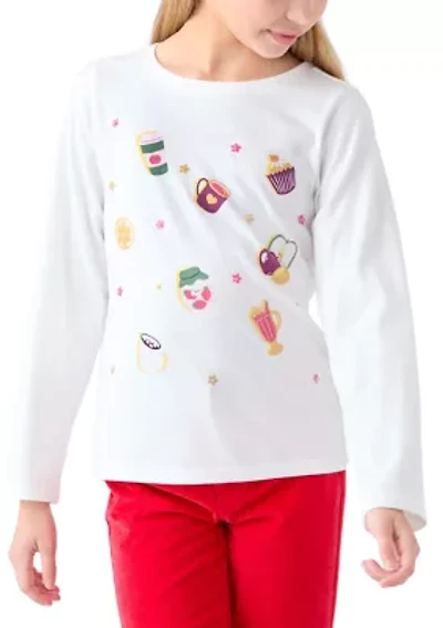 Girls 7-16 Long Sleeve Cheetah Graphic T-Shirt