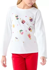 Girls 7-16 Long Sleeve Cheetah Graphic T-Shirt