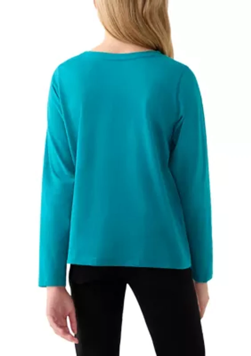 Girls 7-16 Long Sleeve Cheetah Graphic T-Shirt
