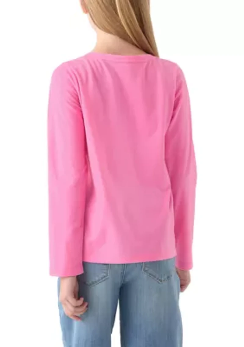 Girls 7-16 Long Sleeve Cheetah Graphic T-Shirt