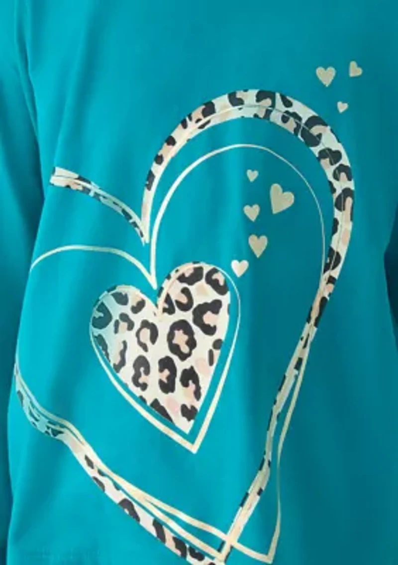 Girls 7-16 Long Sleeve Cheetah Graphic T-Shirt