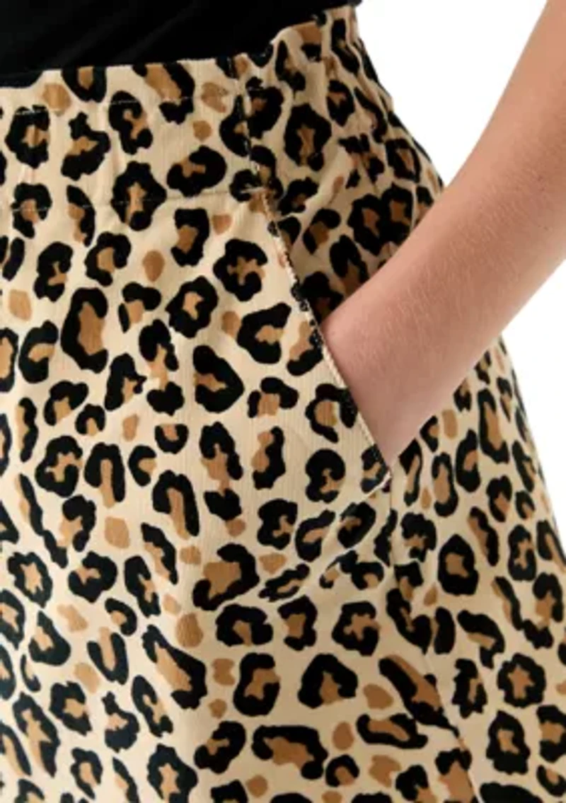Girls 7-16 Stretch Corduroy Printed Skirt
