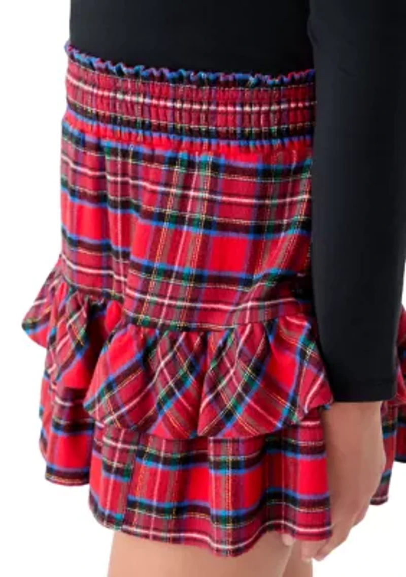 Girls 7-16 Smocked Plaid Skirt