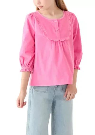 Girls 7-16 3/4 Sleeve Corduroy Top