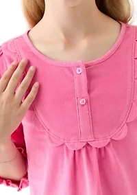 Girls 7-16 3/4 Sleeve Corduroy Top