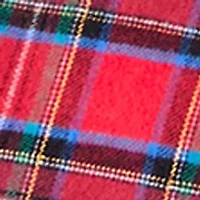 Girls 7-16 Long Sleeve Ruffle Shoulder Plaid Yarn Dye Top